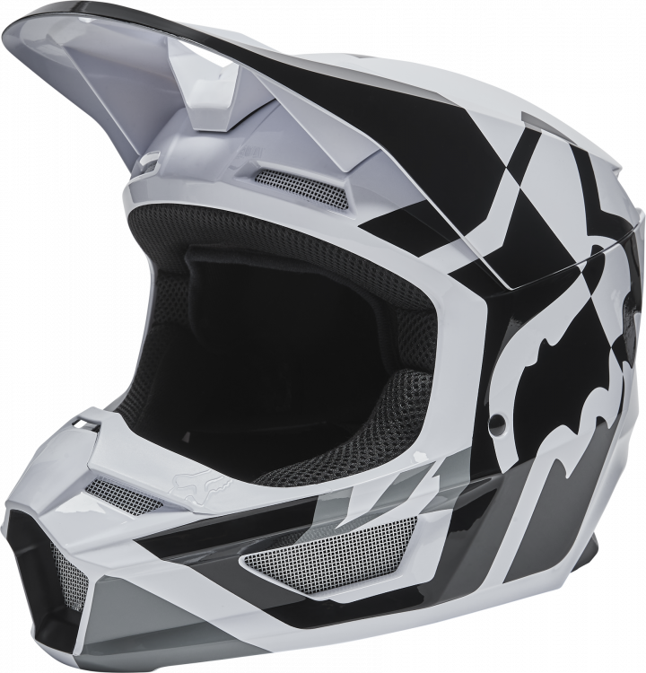 FOX HELMET V1 LUX (BLK/WHT) ATV, Dirt Bike, Motorcycle Kerr's Chain